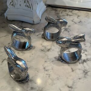 rabbit pewter napkin holders